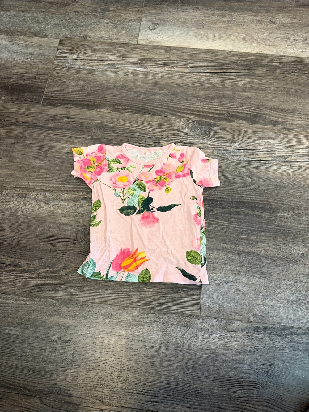 Bonds Girls Pink Floral Short-Sleeve Top